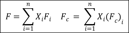 Formula of combust combinations of fuels